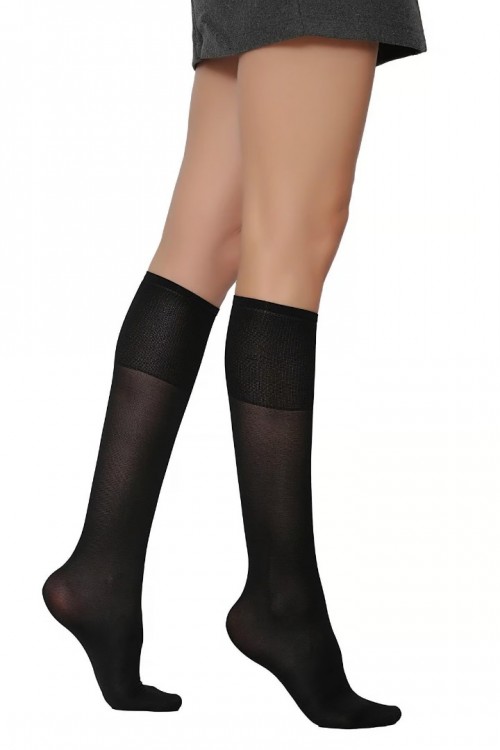 Daymod Comfort Lastiği Sıkmayan Dizaltı Çorap Siyah
