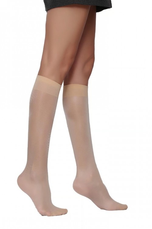 Daymod Venüs 40 Parlak Dizaltı Çorap Natural