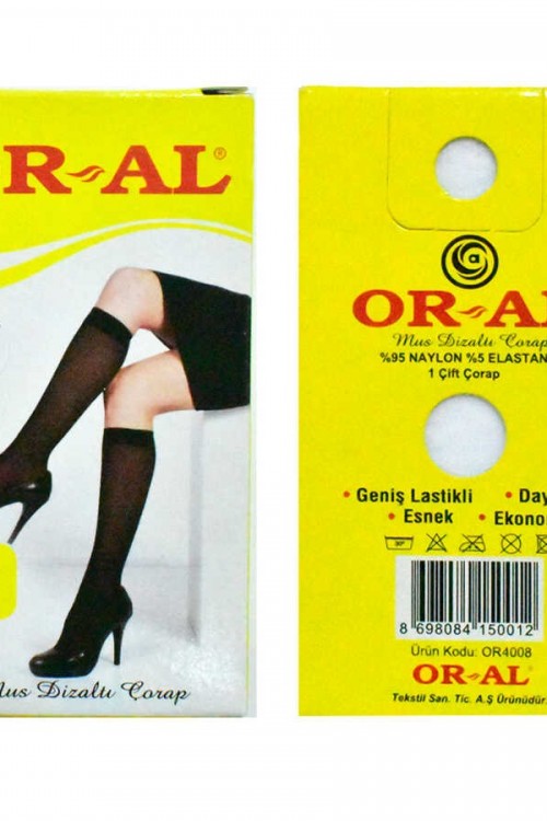 Oral 12 Çift Kadın 40 Den Mus Dizaltı Pantolon Çorap Renk:10-Beyaz