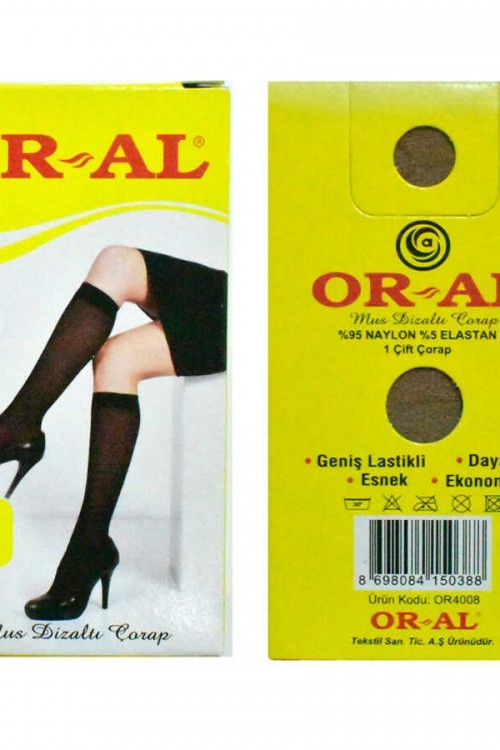 Oral 12 Çift Kadın 40 Den Mus Dizaltı Pantolon Çorap Renk:38-Bronz