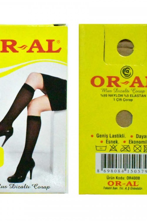 Oral 12 Çift Kadın 40 Den Mus Dizaltı Pantolon Çorap Renk:57-Ten