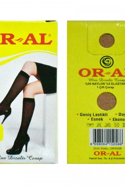 Oral 12 Çift Kadın 40 Den Mus Dizaltı Pantolon Çorap Renk:58-Kızıl Ten