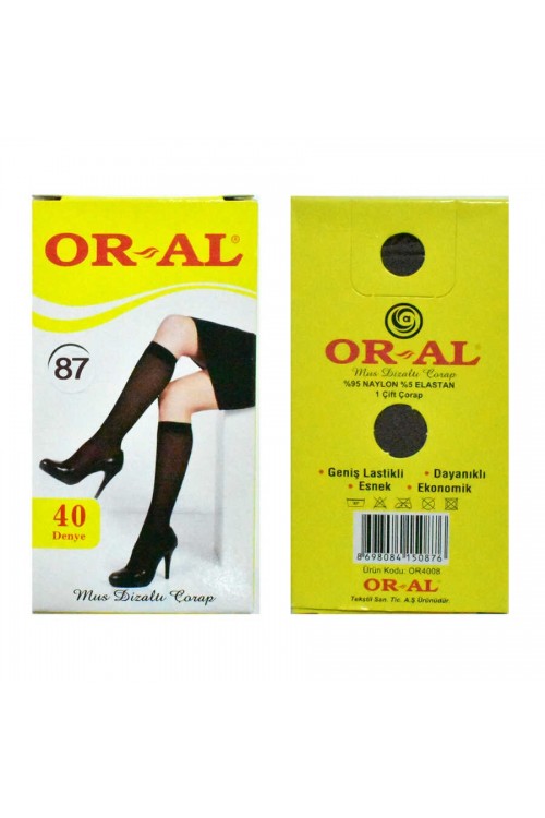 Oral 12 Çift Kadın 40 Den Mus Dizaltı Pantolon Çorap Renk:87-Duman