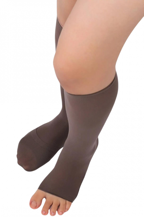TrendCorap 3 Çift Burnu Açılabilen Çok Amaçlı Pratik Abdest Dizaltı Çorabı - Vizon