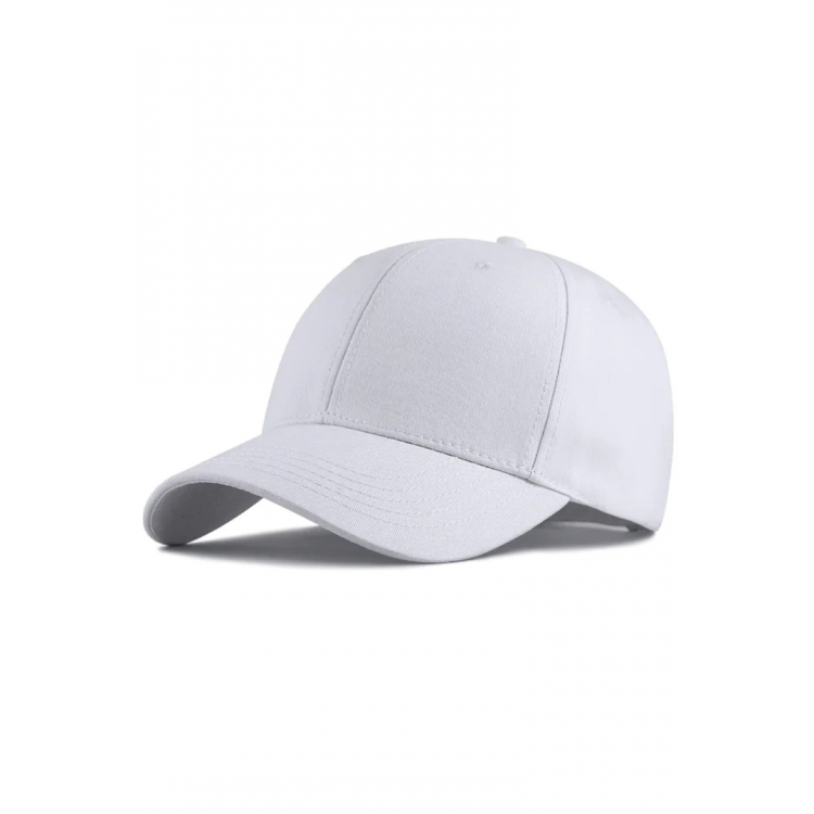 TrendCorap Spor Düz Beyaz Unisex Ayarlanabilir Kep