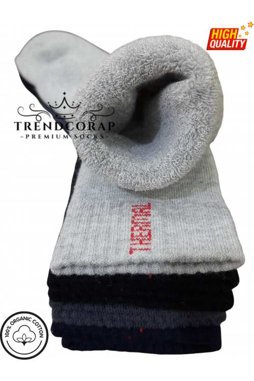 Erkek Çocuk Kışlık Havlu Termal Çorap Seti 4’lü | %100 Pamuk | 3–12 Yaş | Renkli Soket Çoraplar