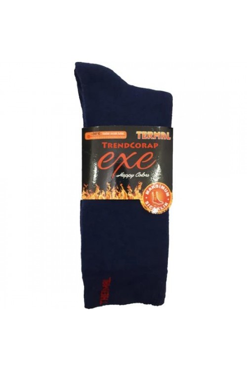 Exe 6 Çift Thermal Erkek Dikişsiz Soket Çorap Lacivert