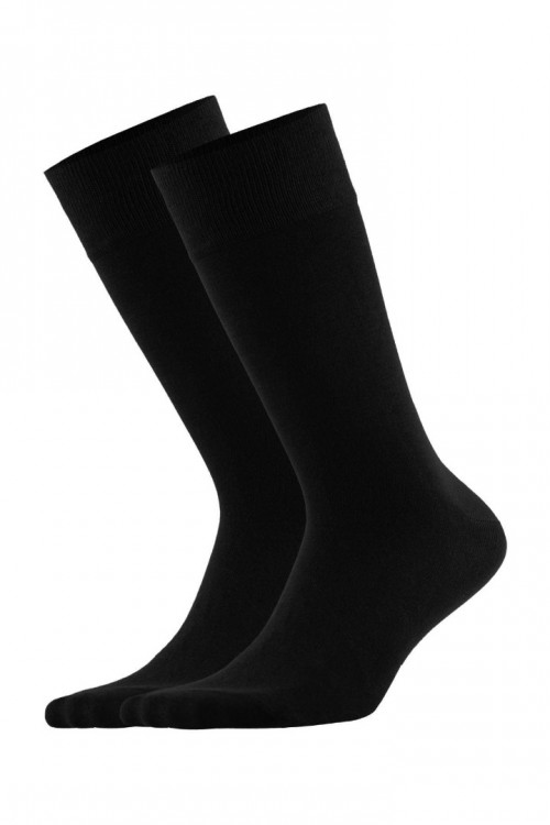 TrendCorap Premium Serisi 6 Çift Dikişsiz Mevsimlik Bambu Erkek Çorabı Siyah - Lacivert