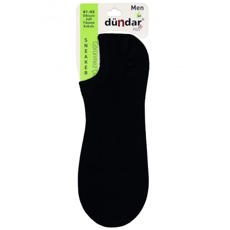 Dündar Dikişsiz Burunlu Bambu Erkek Sneaker Çorap 12 Adet - Siyah