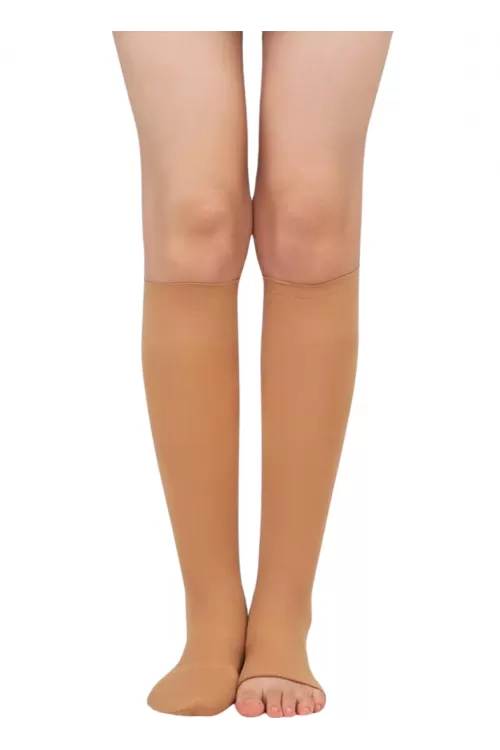 TrendCorap 3 Çift Burnu Açılabilen Çok Amaçlı Pratik Abdest Dizaltı Çorabı - Ten