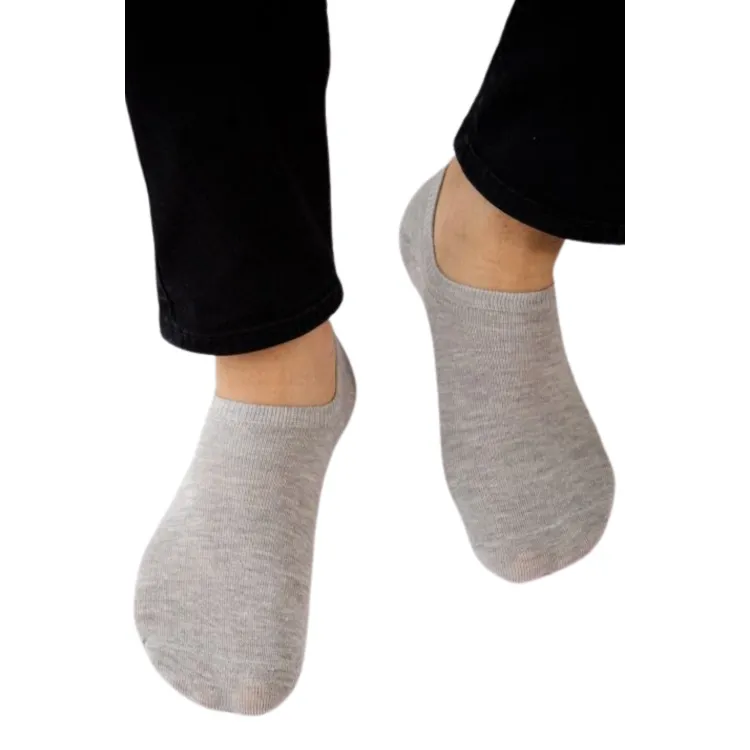 Dündar Dikişsiz Burunlu Bambu Erkek Sneaker Çorap 12 Adet - Gri