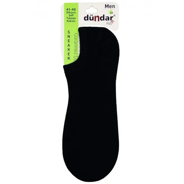 Dündar Dikişsiz Burunlu Bambu Erkek Sneaker Çorap 12 Adet - Siyah